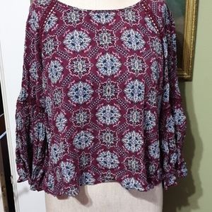Forever 21 boho crop top Bell sleeves
